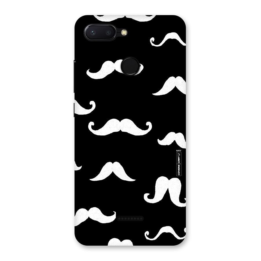 Moustache Pattern (White) Back Case for Redmi 6