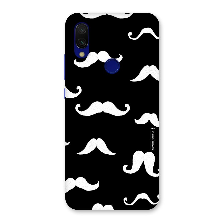 Moustache Pattern (White) Back Case for Redmi 7