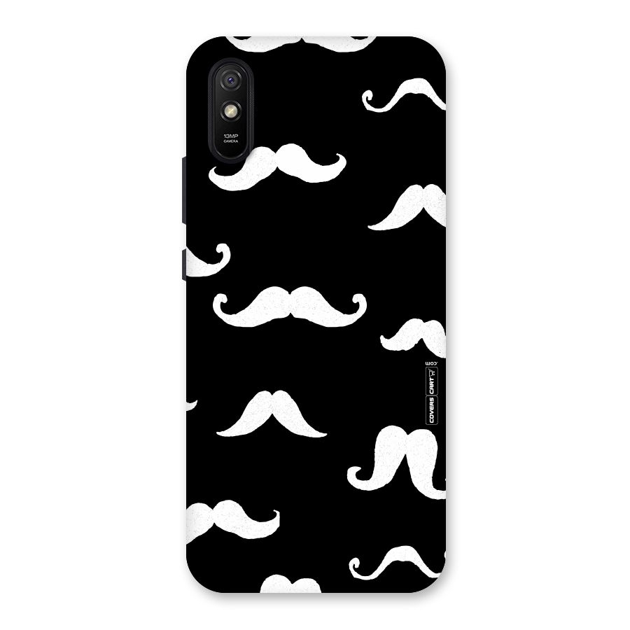Moustache Pattern (White) Back Case for Redmi 9A