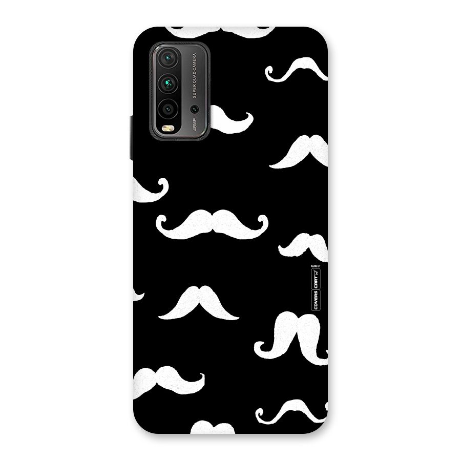 Moustache Pattern (White) Back Case for Redmi 9 Power