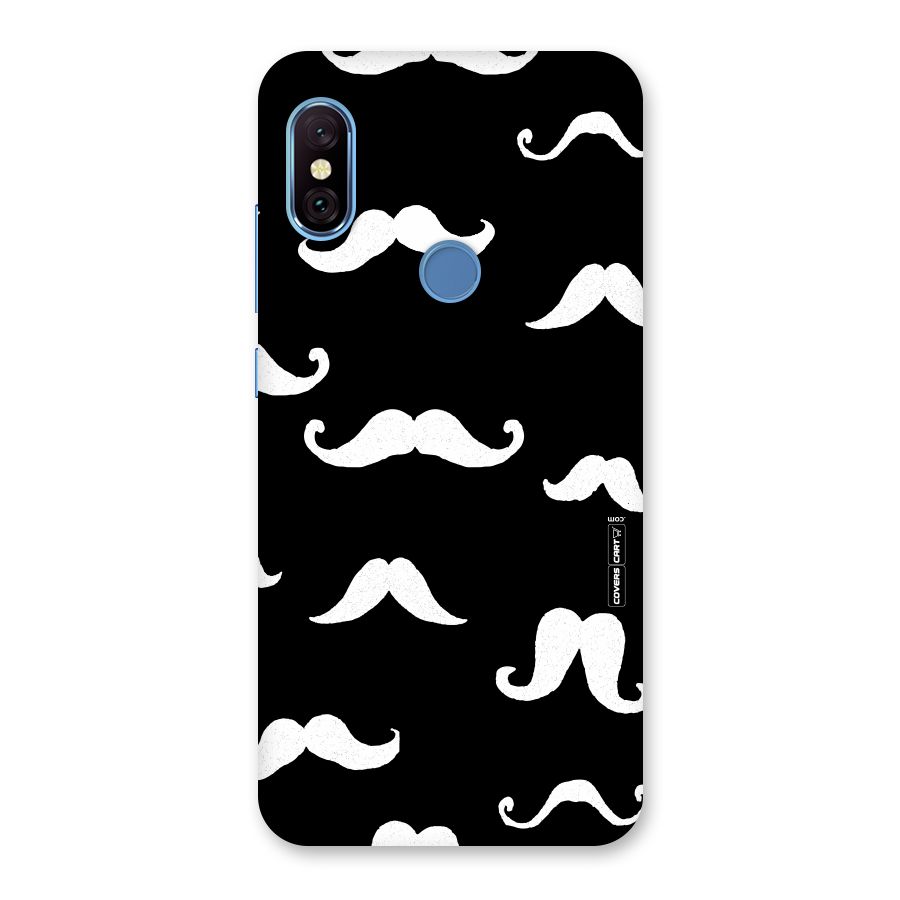 Moustache Pattern (White) Back Case for Redmi Note 6 Pro