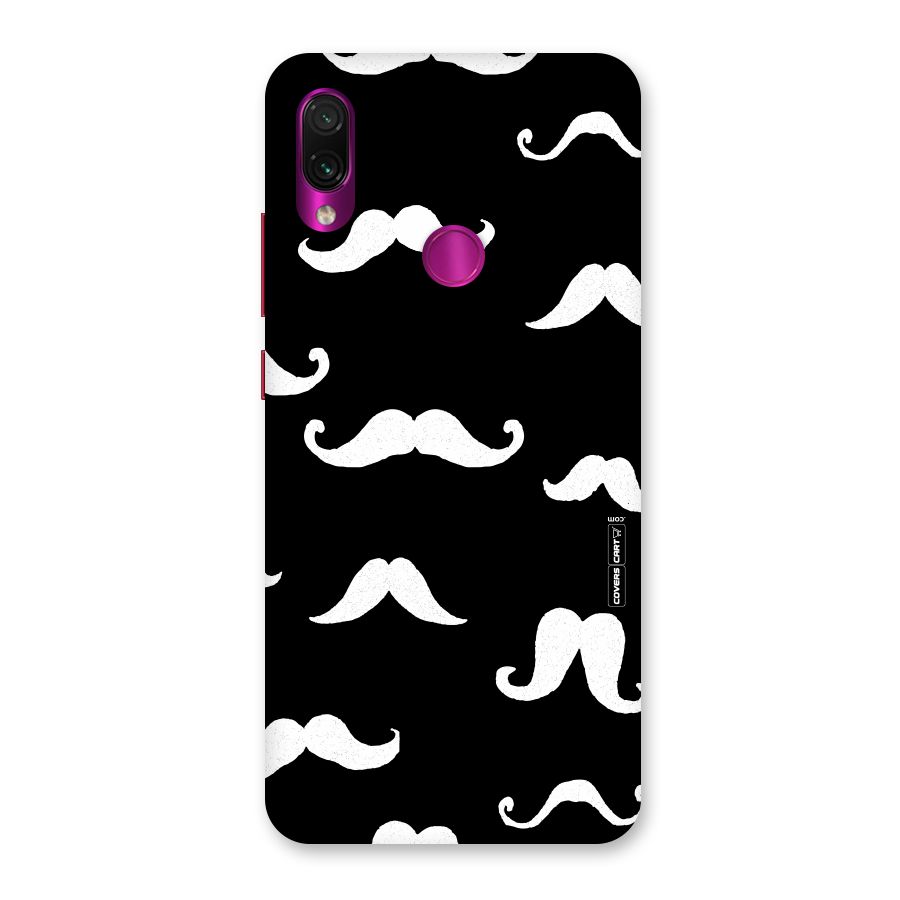 Moustache Pattern (White) Back Case for Redmi Note 7 Pro