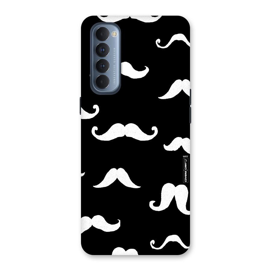 Moustache Pattern (White) Back Case for Reno4 Pro