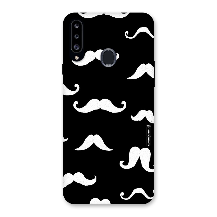 Moustache Pattern (White) Back Case for Samsung Galaxy A20s
