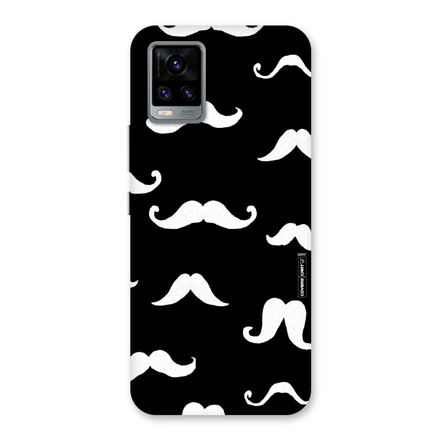 Moustache Pattern (White) Back Case for Vivo V20