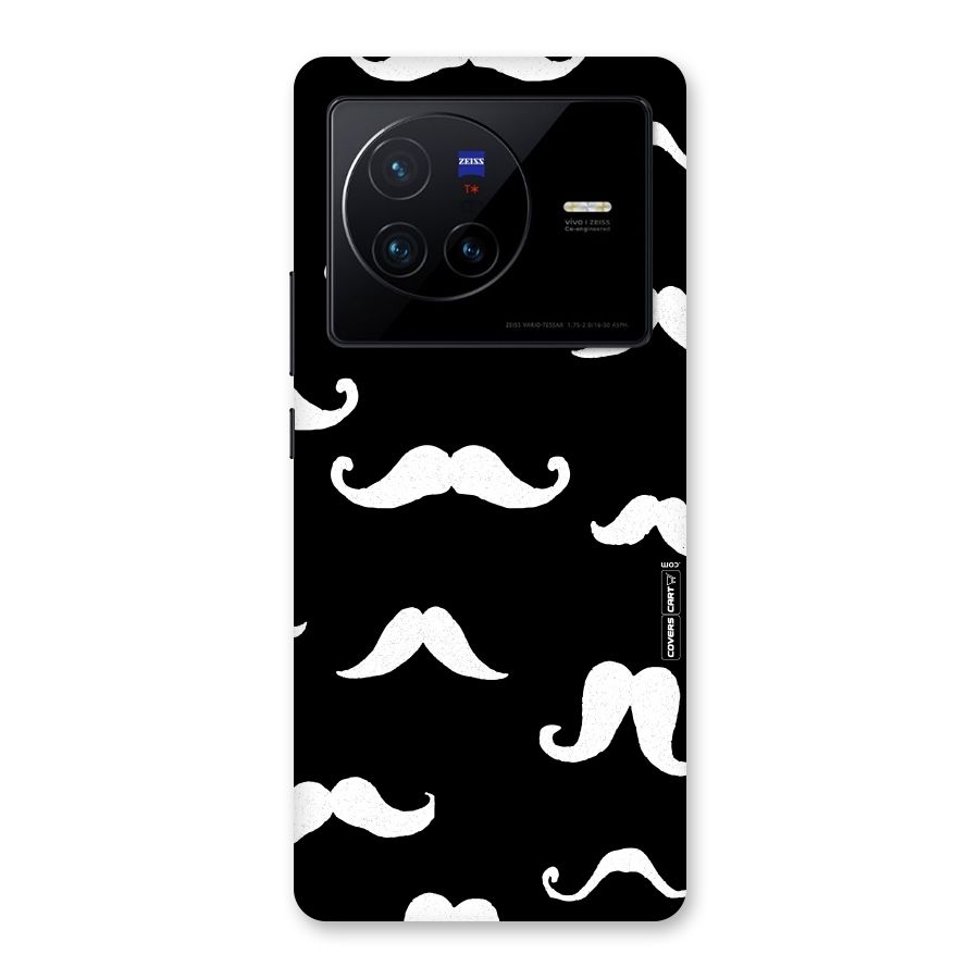 Moustache Pattern (White) Back Case for Vivo X80