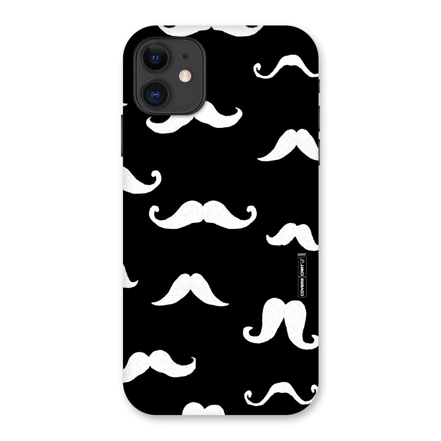 Moustache Pattern (White) Back Case for iPhone 11
