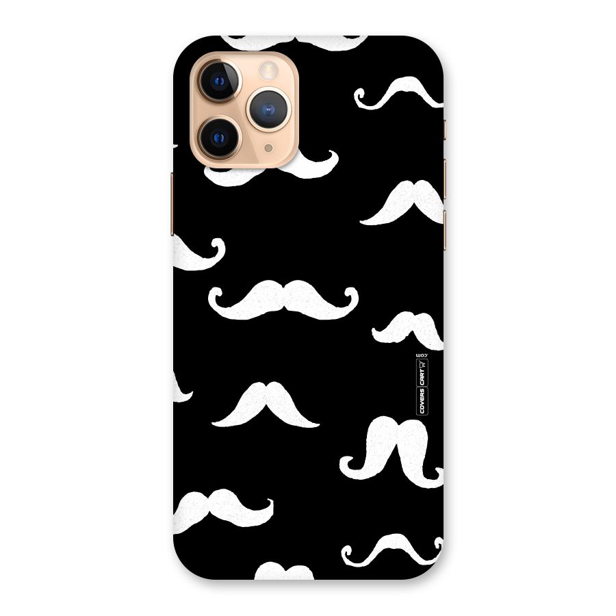 Moustache Pattern (White) Back Case for iPhone 11 Pro