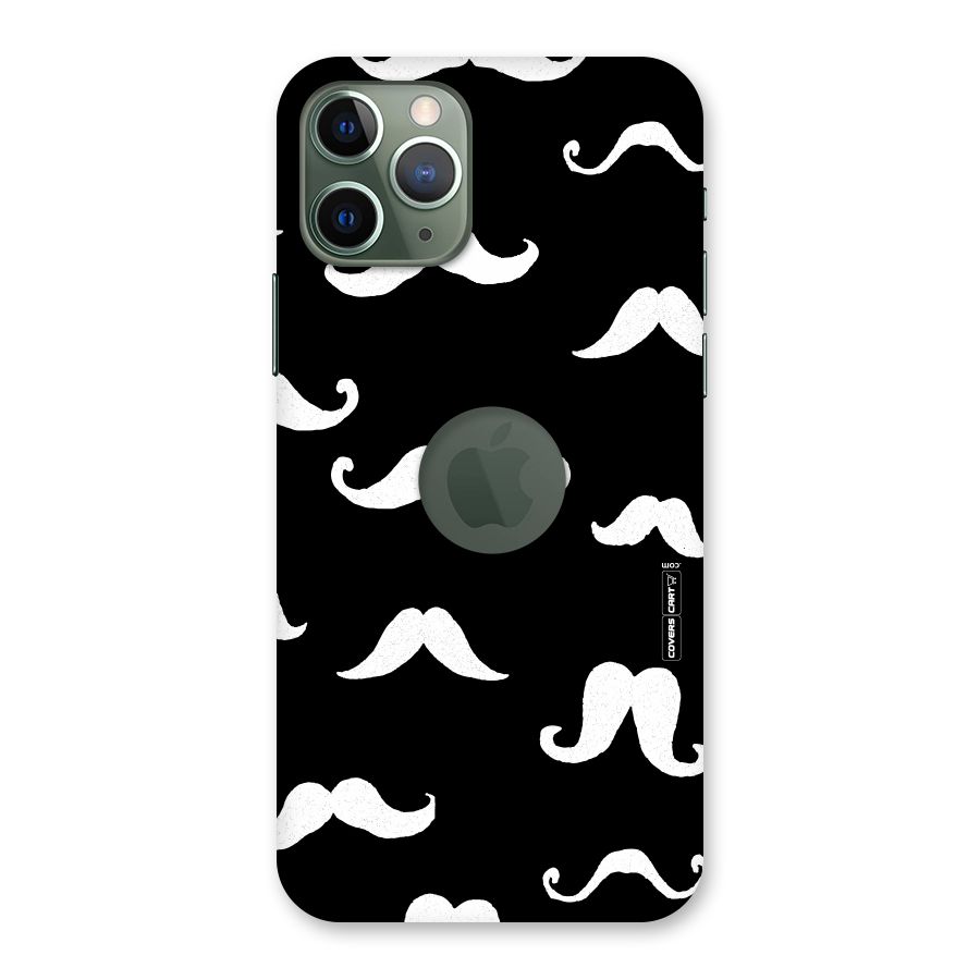 Moustache Pattern (White) Back Case for iPhone 11 Pro Logo  Cut
