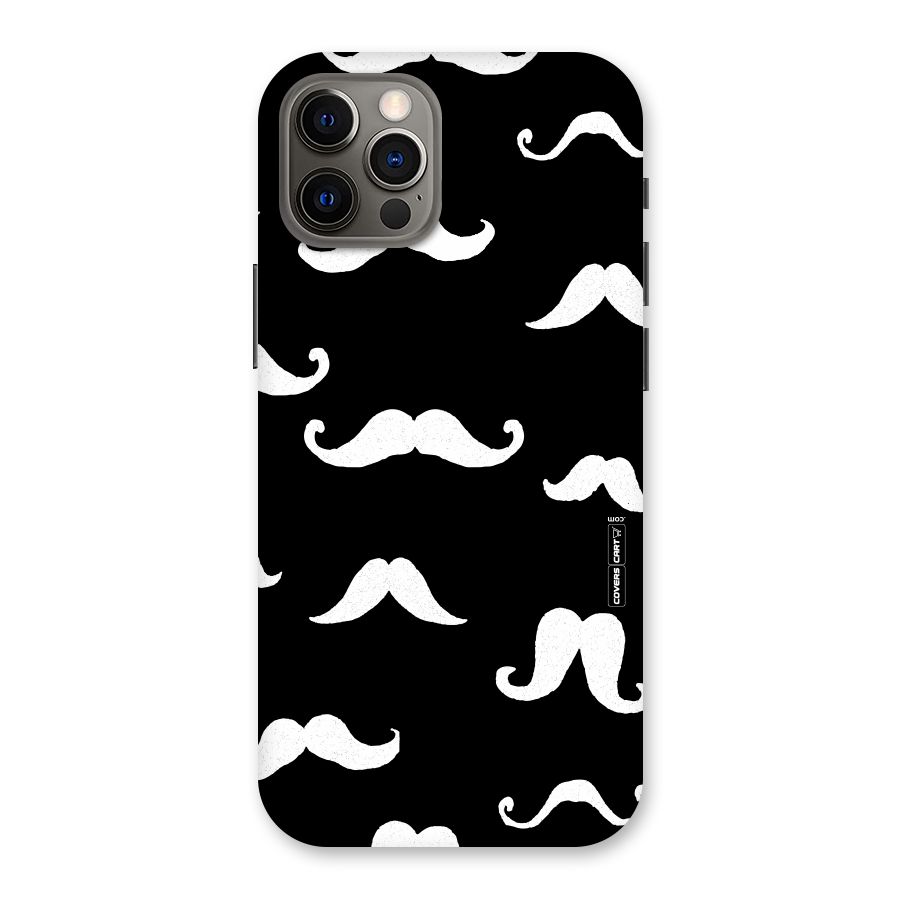 Moustache Pattern (White) Back Case for iPhone 12 Pro