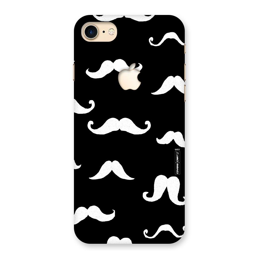 Moustache Pattern (White) Back Case for iPhone 7 Apple Cut