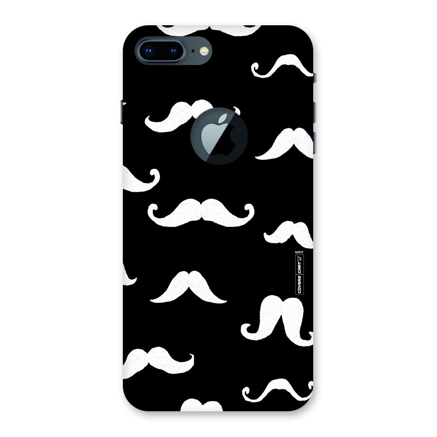 Moustache Pattern (White) Back Case for iPhone 7 Plus Logo Cut