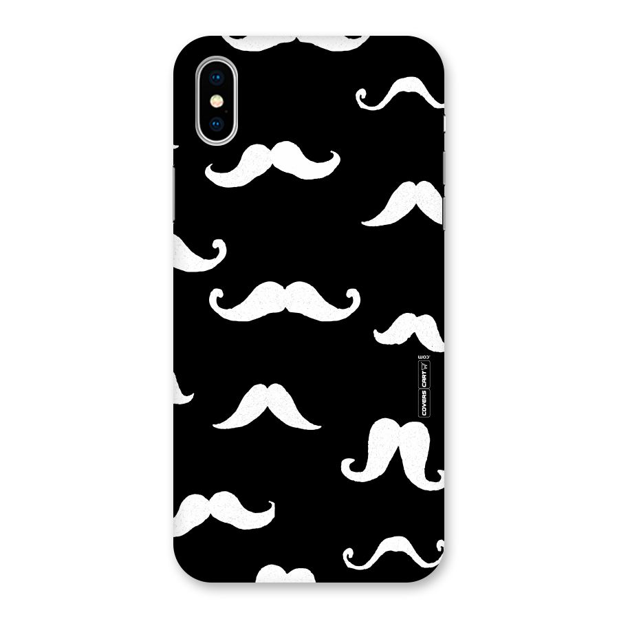 Moustache Pattern (White) Back Case for iPhone XS