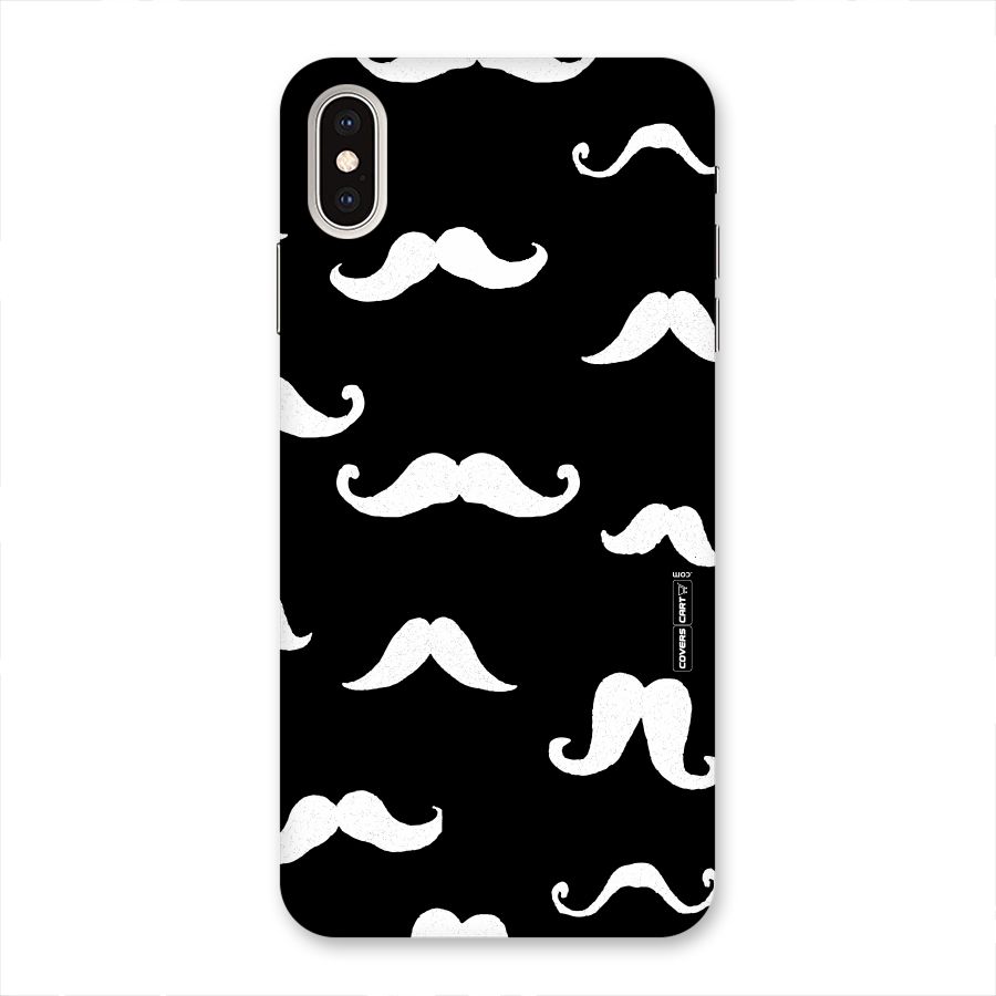 Moustache Pattern (White) Back Case for iPhone XS Max