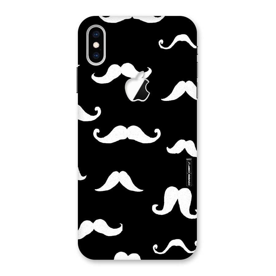 Moustache Pattern (White) Back Case for iPhone XS Max Apple Cut