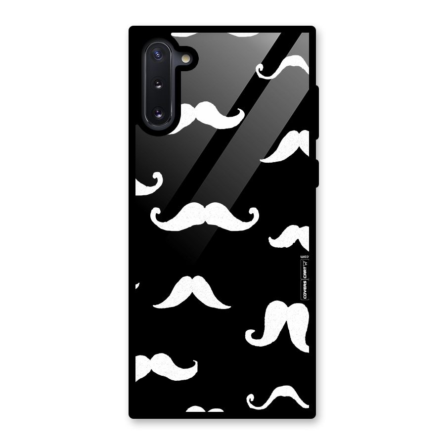 Moustache Pattern (White) Glass Back Case for Galaxy Note 10