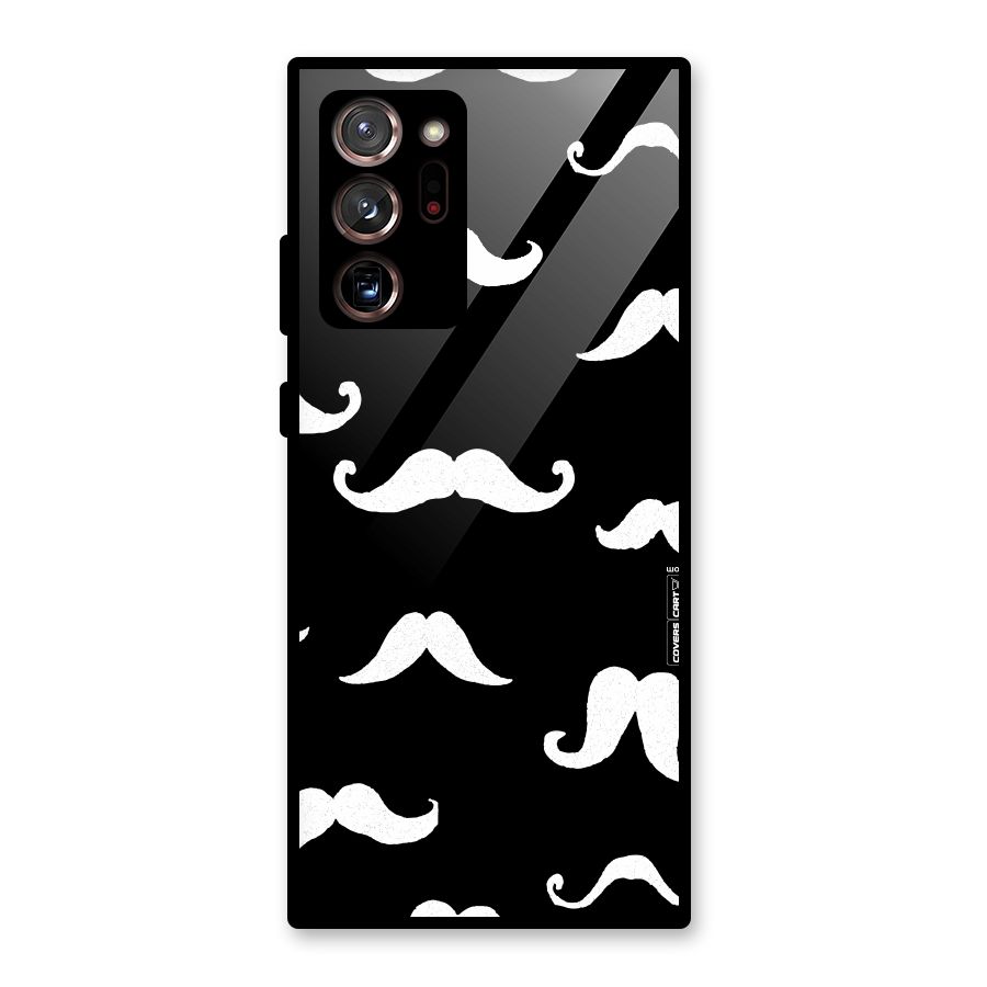 Moustache Pattern (White) Glass Back Case for Galaxy Note 20 Ultra