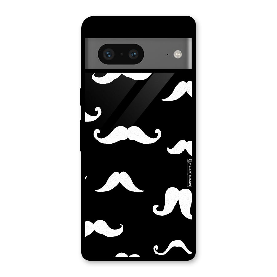 Moustache Pattern (White) Glass Back Case for Google Pixel 7