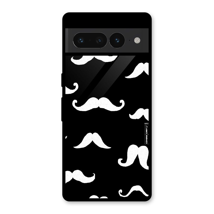 Moustache Pattern (White) Glass Back Case for Google Pixel 7 Pro