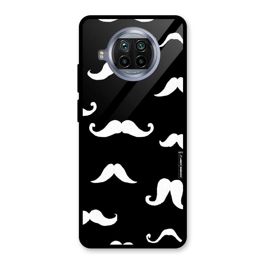 Moustache Pattern (White) Glass Back Case for Mi 10i