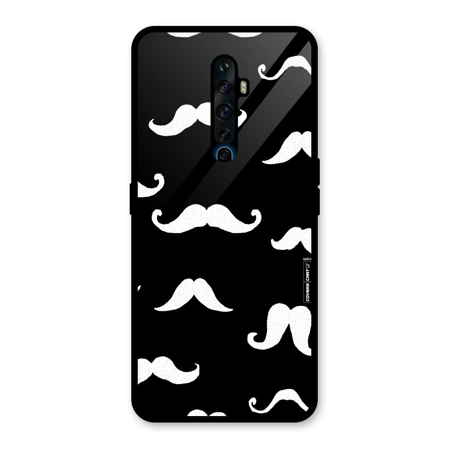 Moustache Pattern (White) Glass Back Case for Oppo Reno2 Z