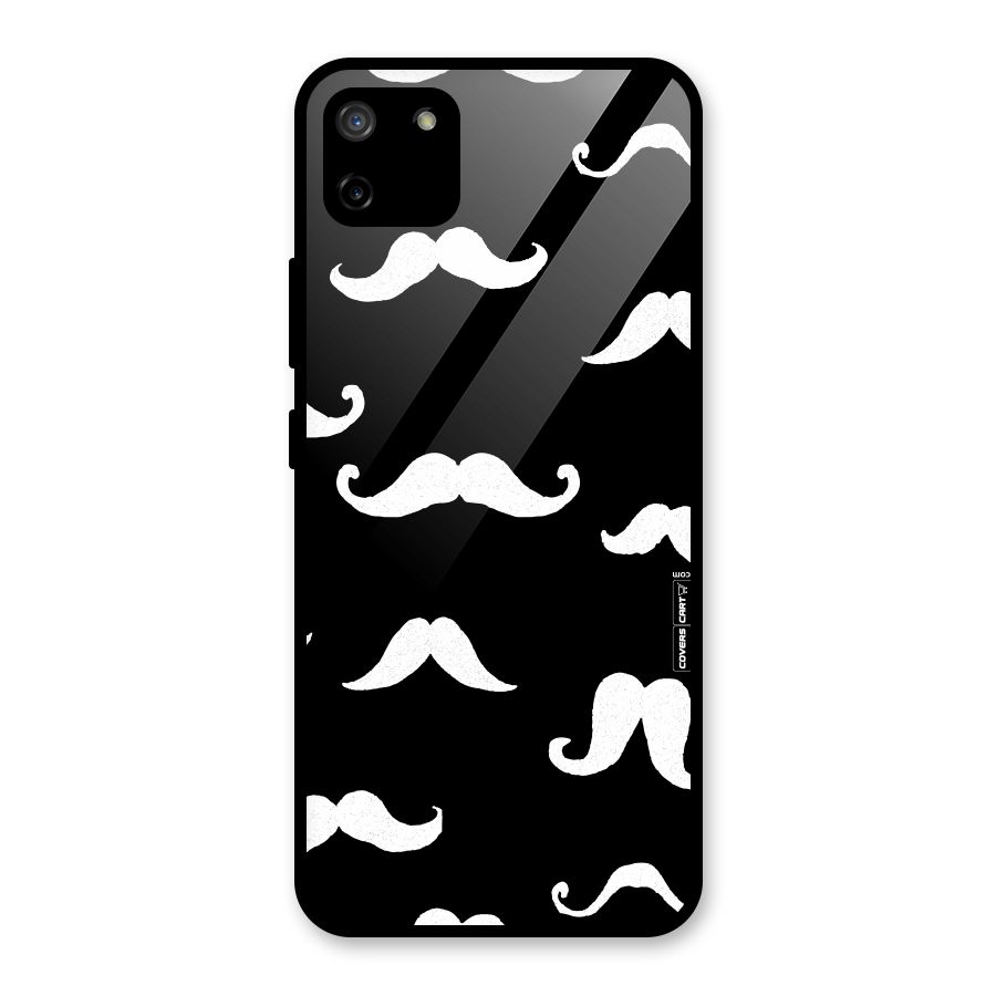 Moustache Pattern (White) Glass Back Case for Realme C11