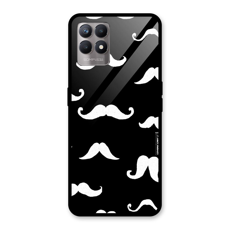 Moustache Pattern (White) Glass Back Case for Realme Narzo 50