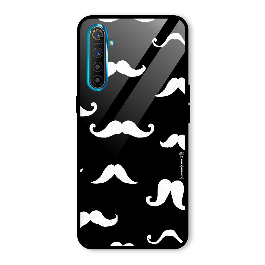 Moustache Pattern (White) Glass Back Case for Realme X2