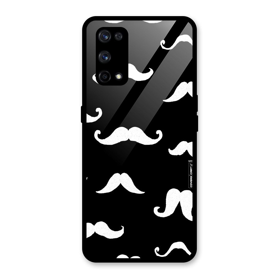 Moustache Pattern (White) Glass Back Case for Realme X7 Pro
