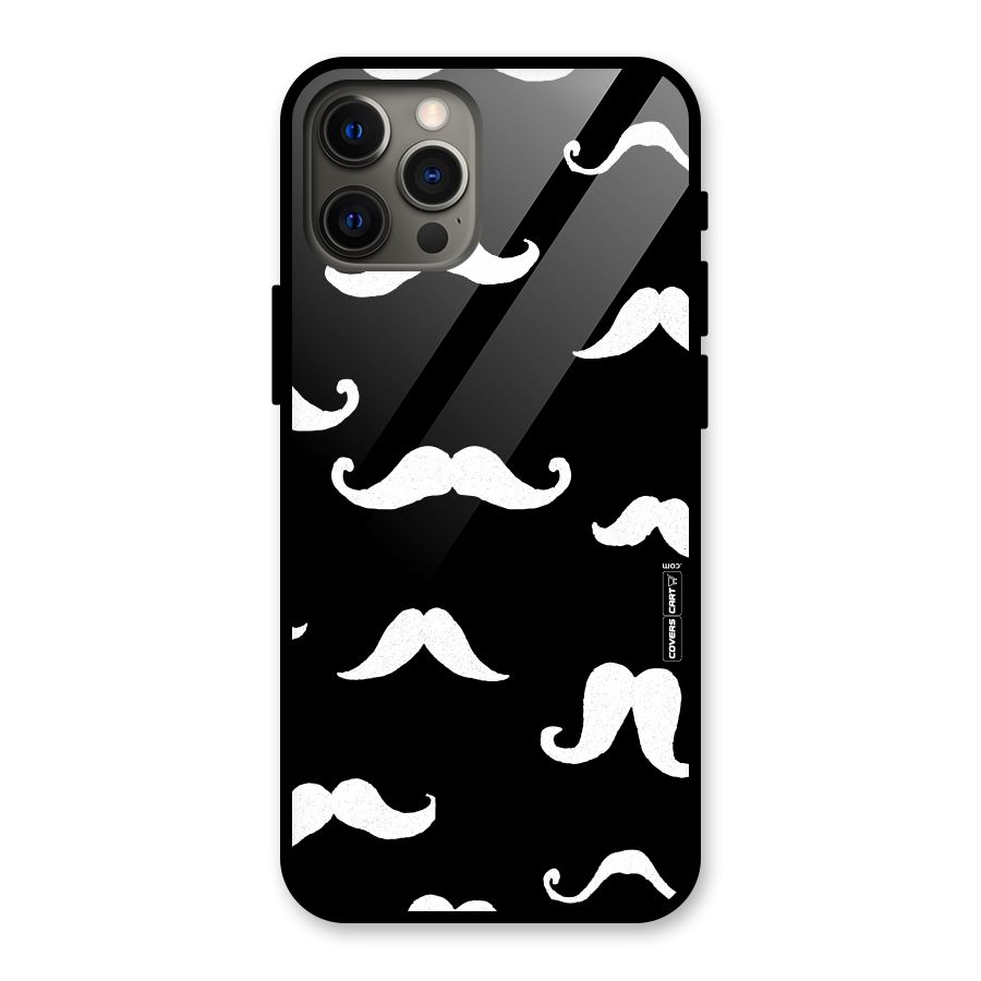 Moustache Pattern (White) Glass Back Case for iPhone 12 Pro Max