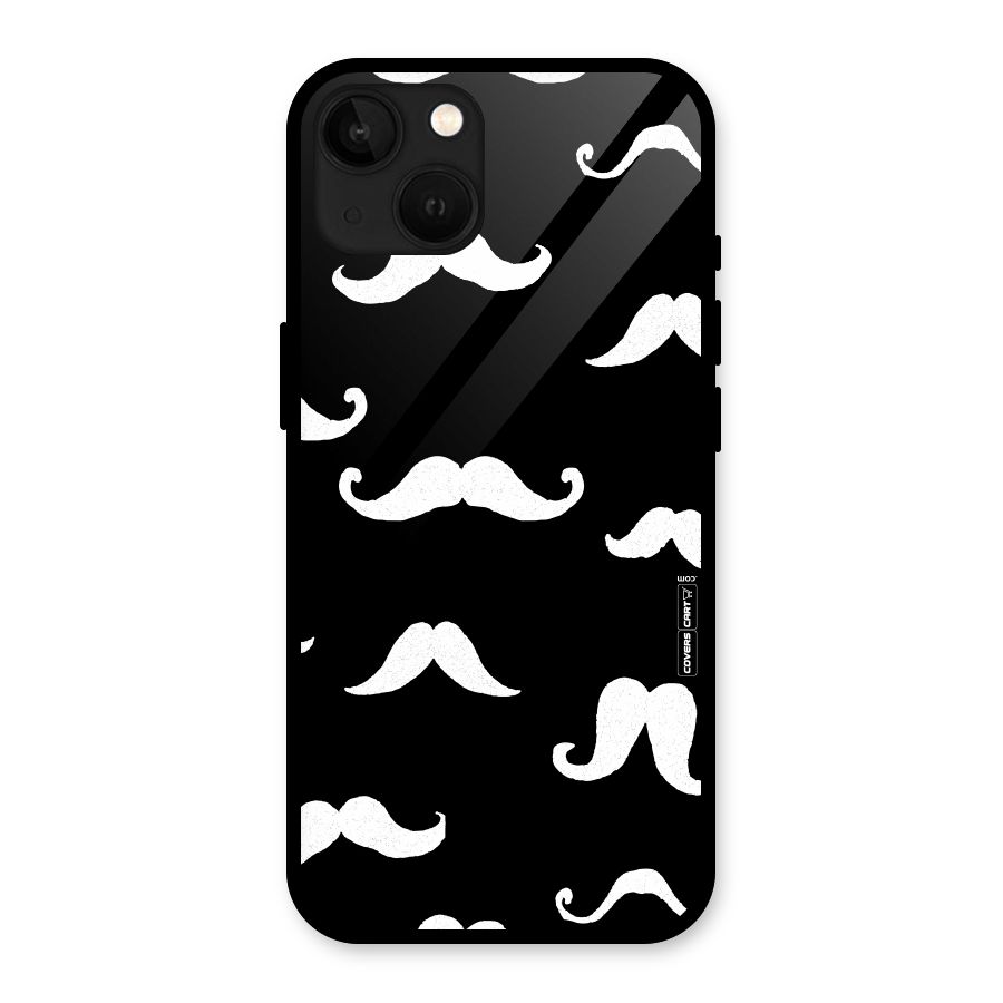 Moustache Pattern (White) Glass Back Case for iPhone 13