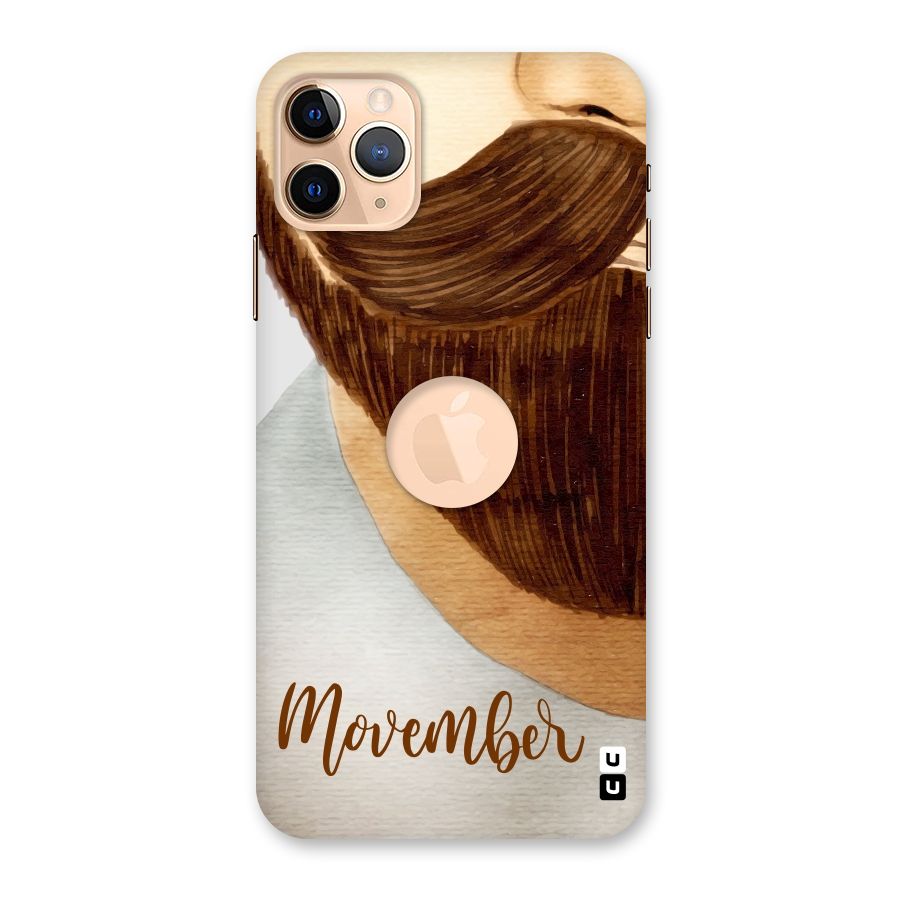 Movember Moustache Back Case for iPhone 11 Pro Max Logo Cut