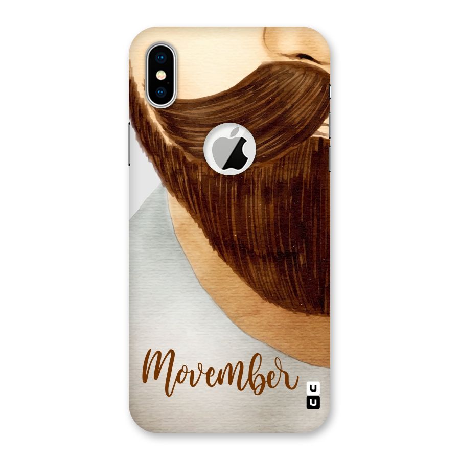 Movember Moustache Back Case for iPhone X Logo Cut