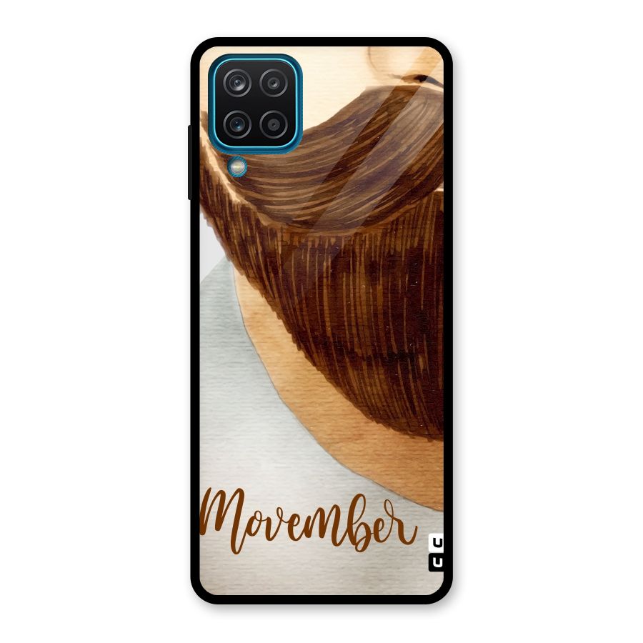 Movember Moustache Glass Back Case for Galaxy A12