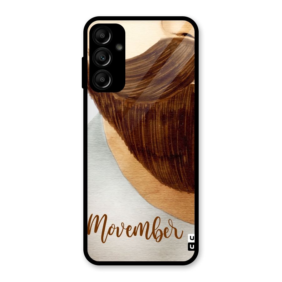 Movember Moustache Glass Back Case for Galaxy A14 5G