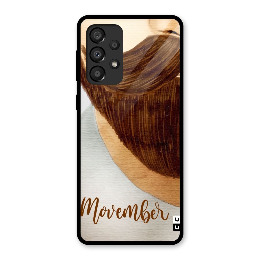 Movember Moustache Glass Back Case for Galaxy A33 5G