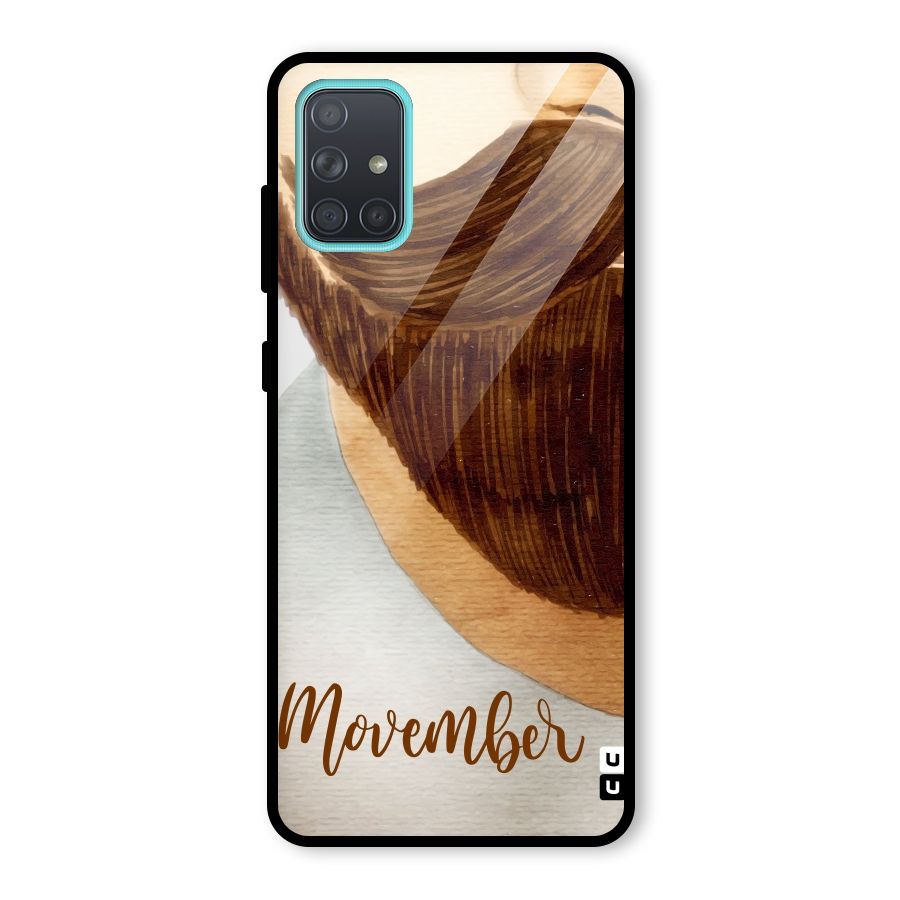 Movember Moustache Glass Back Case for Galaxy A71