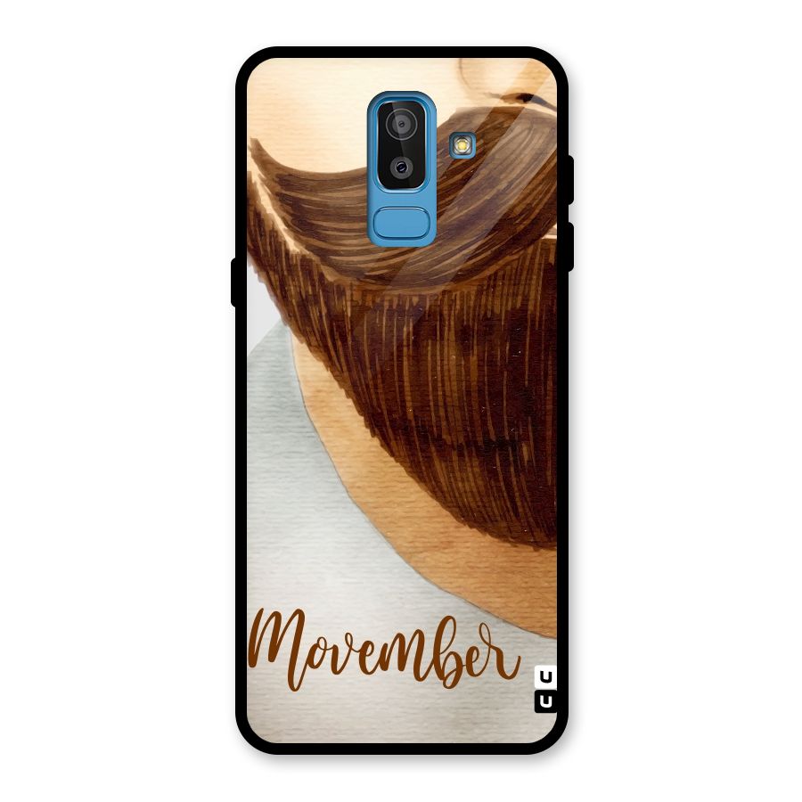 Movember Moustache Glass Back Case for Galaxy J8