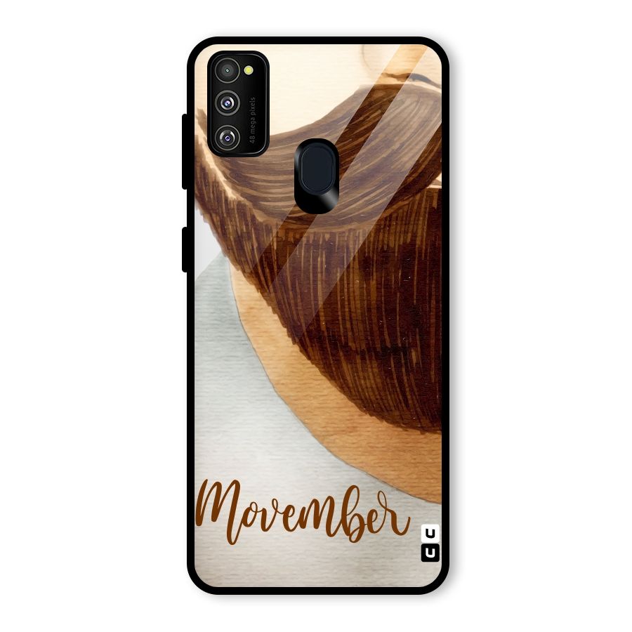 Movember Moustache Glass Back Case for Galaxy M30s
