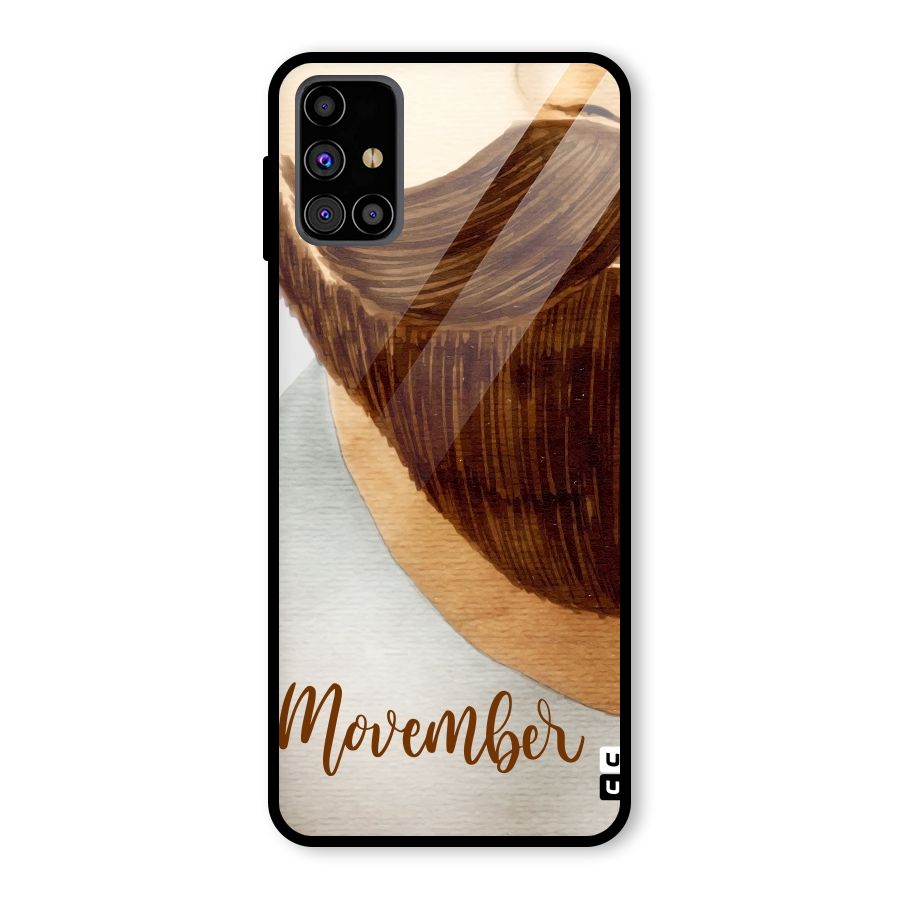 Movember Moustache Glass Back Case for Galaxy M31s