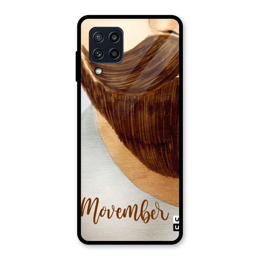 Movember Moustache Glass Back Case for Galaxy M32
