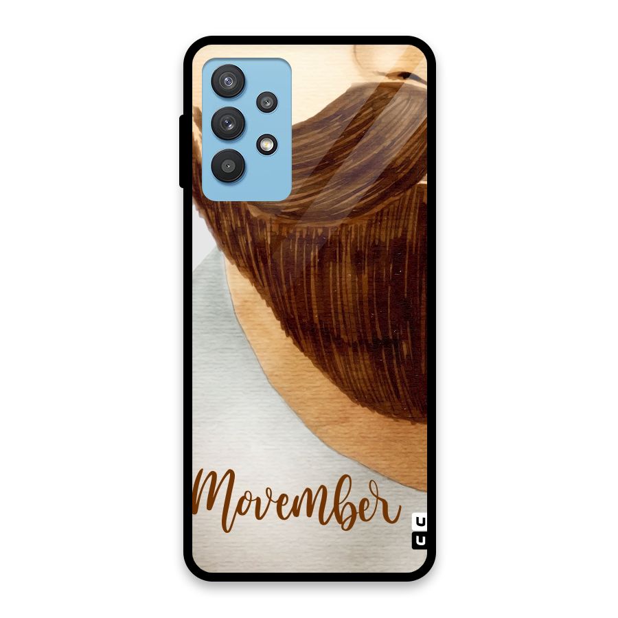Movember Moustache Glass Back Case for Galaxy M32 5G