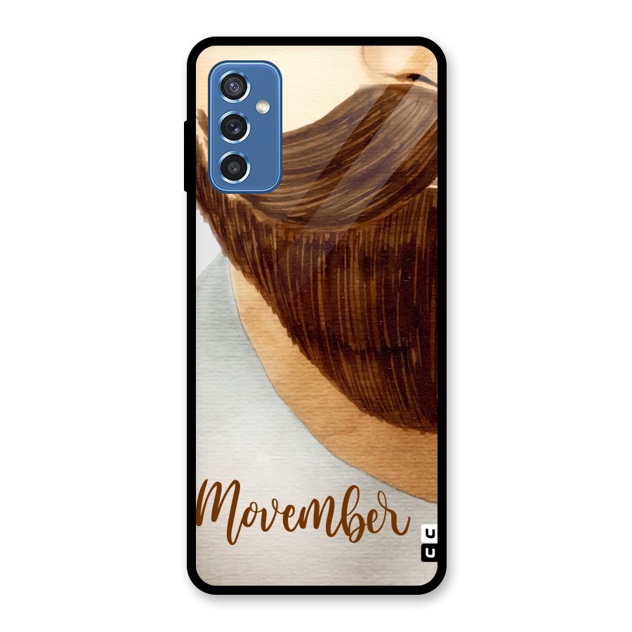 Movember Moustache Glass Back Case for Galaxy M52 5G