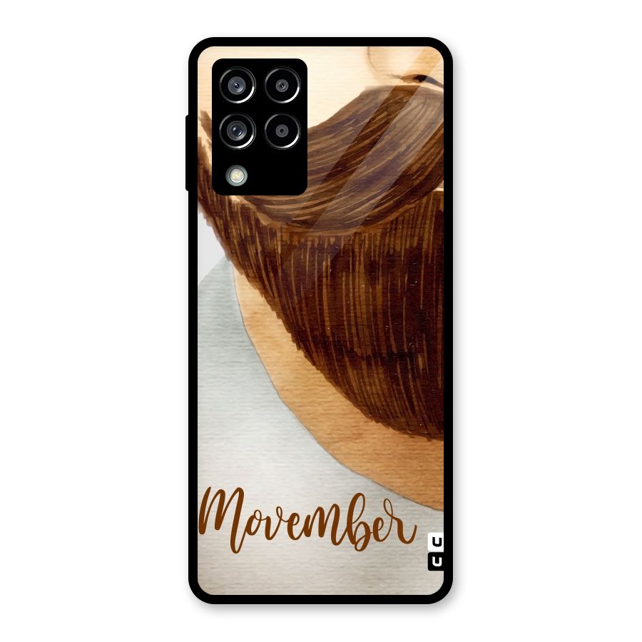 Movember Moustache Glass Back Case for Galaxy M53 5G