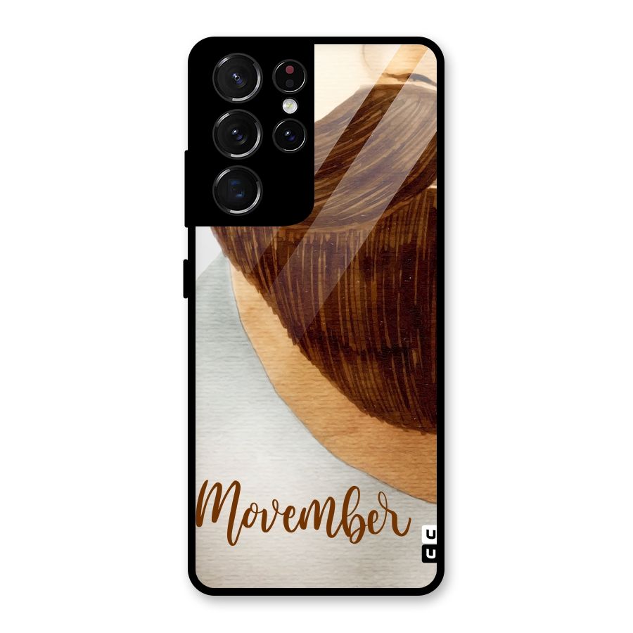 Movember Moustache Glass Back Case for Galaxy S21 Ultra 5G