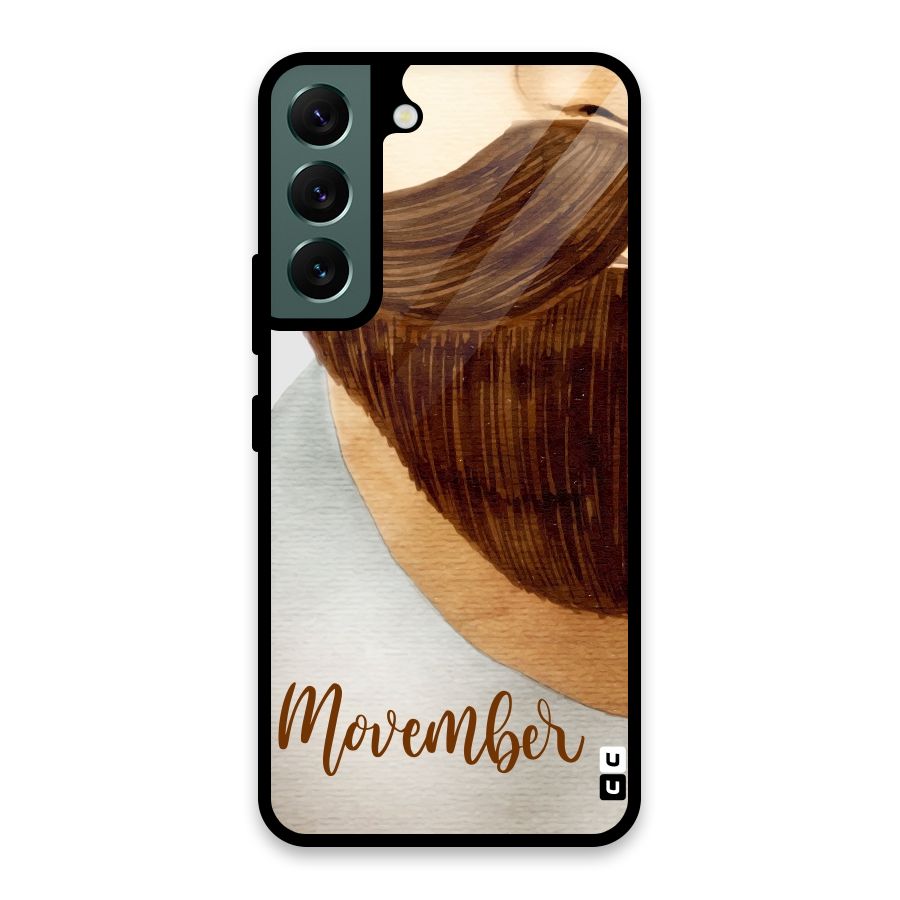 Movember Moustache Glass Back Case for Galaxy S22 5G