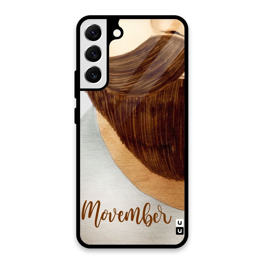 Movember Moustache Glass Back Case for Galaxy S22 Plus 5G