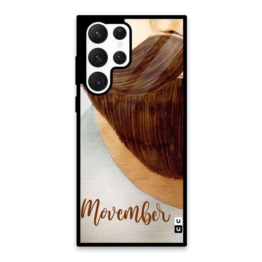 Movember Moustache Glass Back Case for Galaxy S22 Ultra 5G