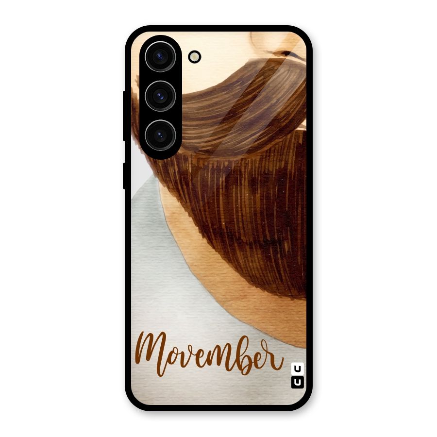 Movember Moustache Glass Back Case for Galaxy S23 Plus