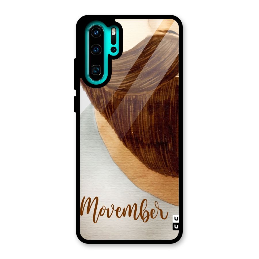 Movember Moustache Glass Back Case for Huawei P30 Pro
